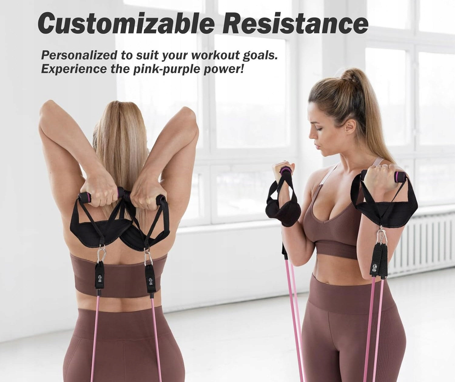 ALongSong Pilates Set with Elastic Resistance Bands Width 10 mm