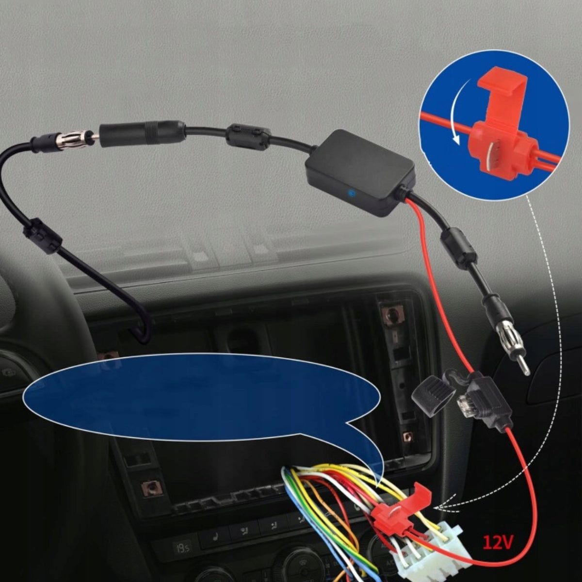 AM FM RADIO ANTENNA AMPLIFIER 12V 25DB 88-108 MHz Manufacturer code BAOZHU-PL