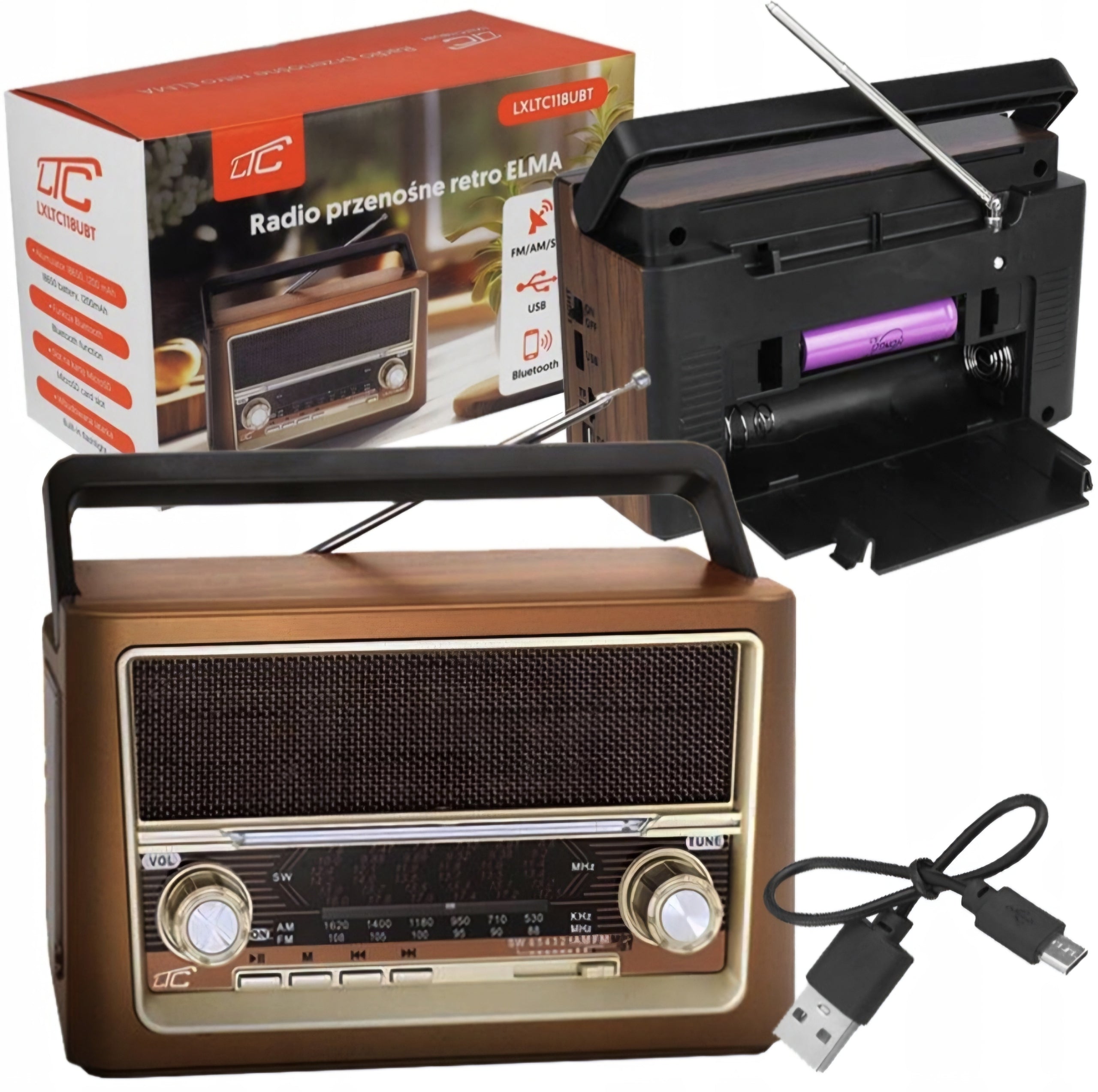 AM, FM, SW LTC LXLTC118UBT ELMA network-battery radio