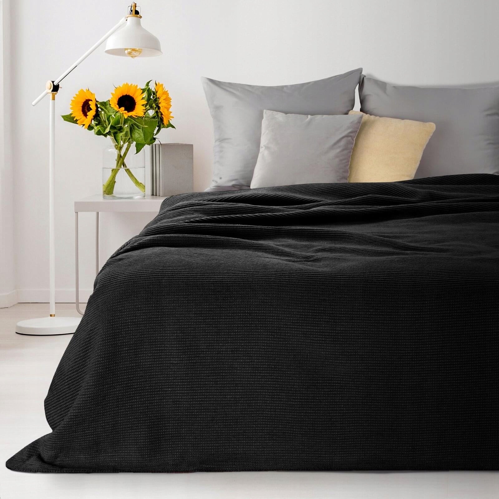 AMBER Boho blanket throw 200x220 Black Dimensions 200x220cm