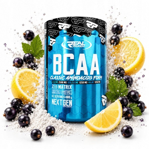 AMINO ACIDS powder BCAA regeneration Real Pharm BCAA 400g LEMON CURRANT