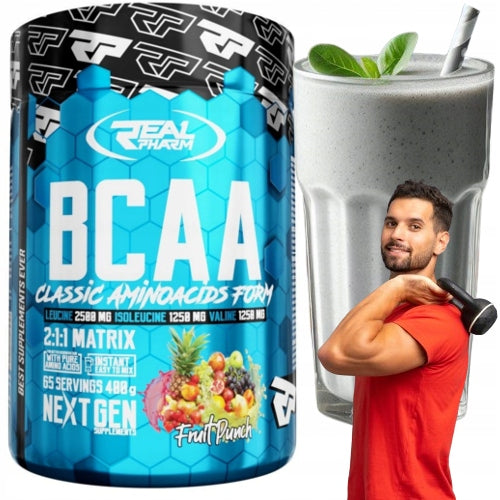 AMINO ACIDS powder BCAA regeneration Real Pharm BCAA NATURAL 400g