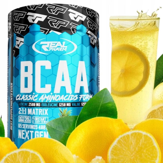 AMINO ACIDS powder BCAA regeneration Real Pharm BCAA instant LEMON 400g