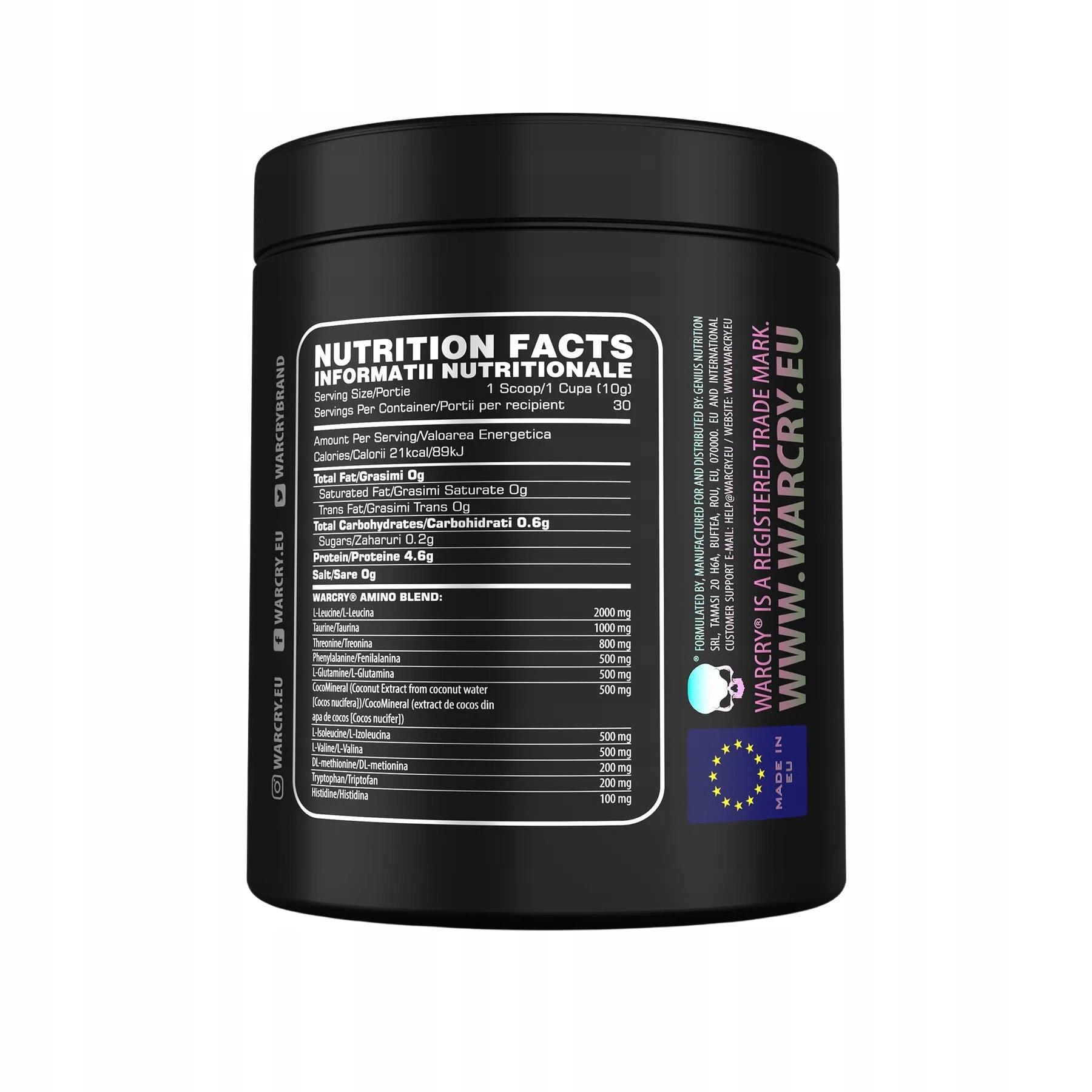 AMINO WARCRY AMINO 300g RASPBERRY GENIUS NUTRITION BCAA EAA REGENERATION Packaging status original