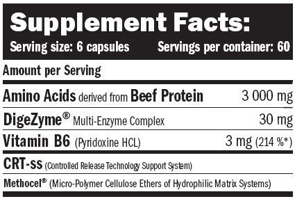 AMIX Beef Extra Amino 360 kaps BEEF DigeZyme B6 Packaging status original