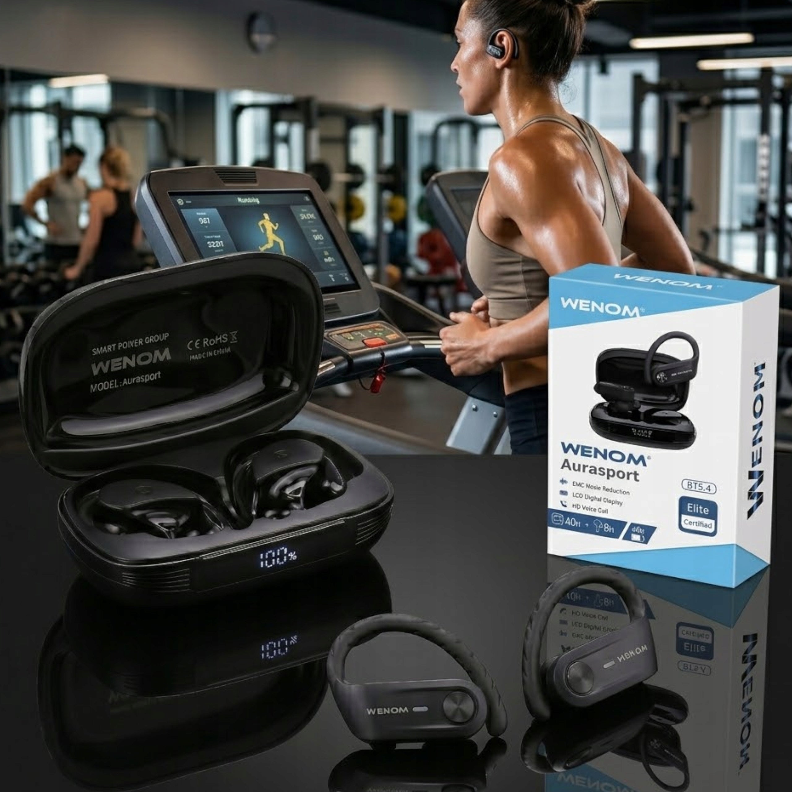 ANC Wireless Sports Waterproof Headphones with LCD Screen Aura Sport Manufacturer code 5908124063527