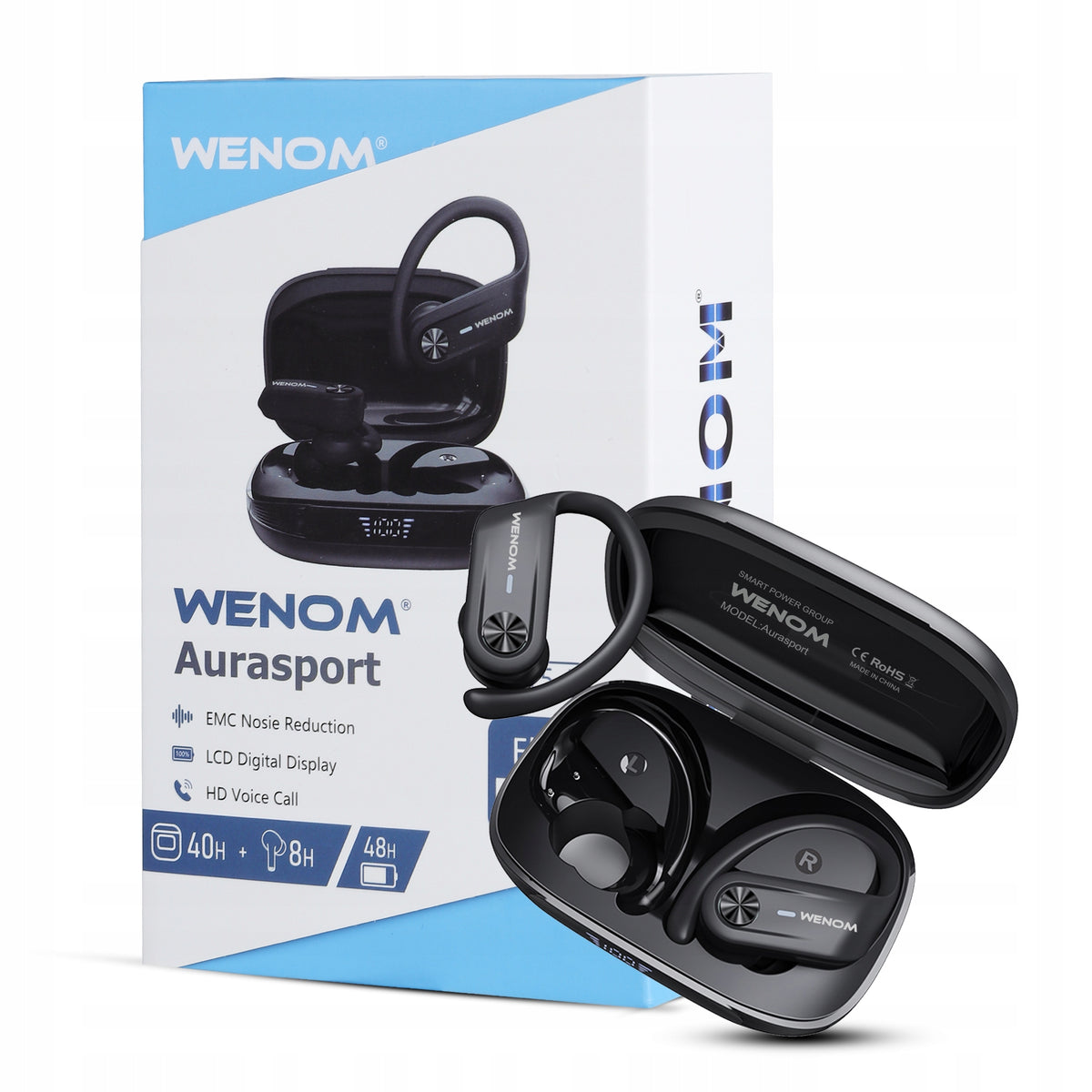 ANC Wireless Sports Waterproof Headphones with LCD Screen Aura Sport