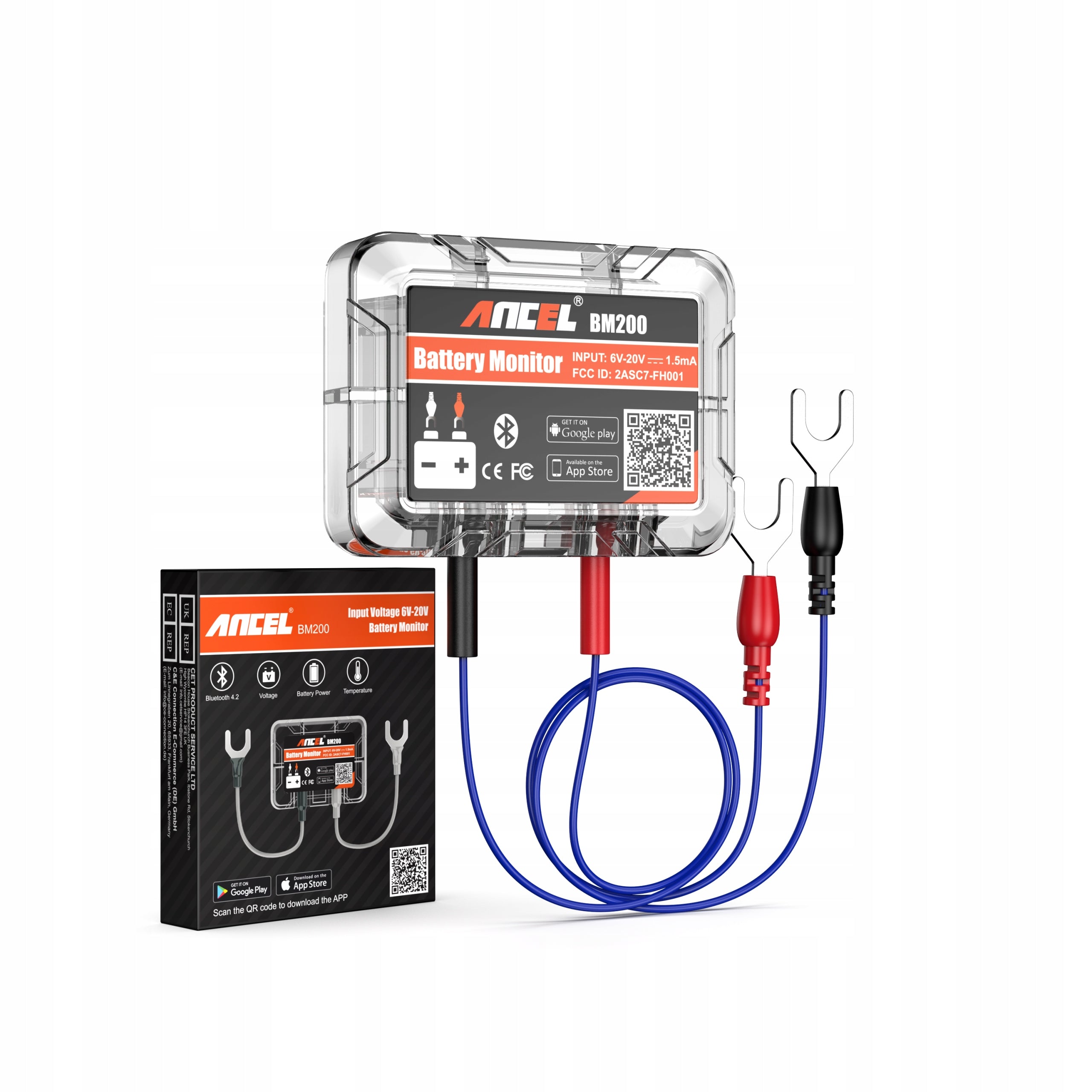 ANCEL BM200 Battery Tester 12V Battery Monitor Bluetooth Polish GPS locator Brand ANCEL