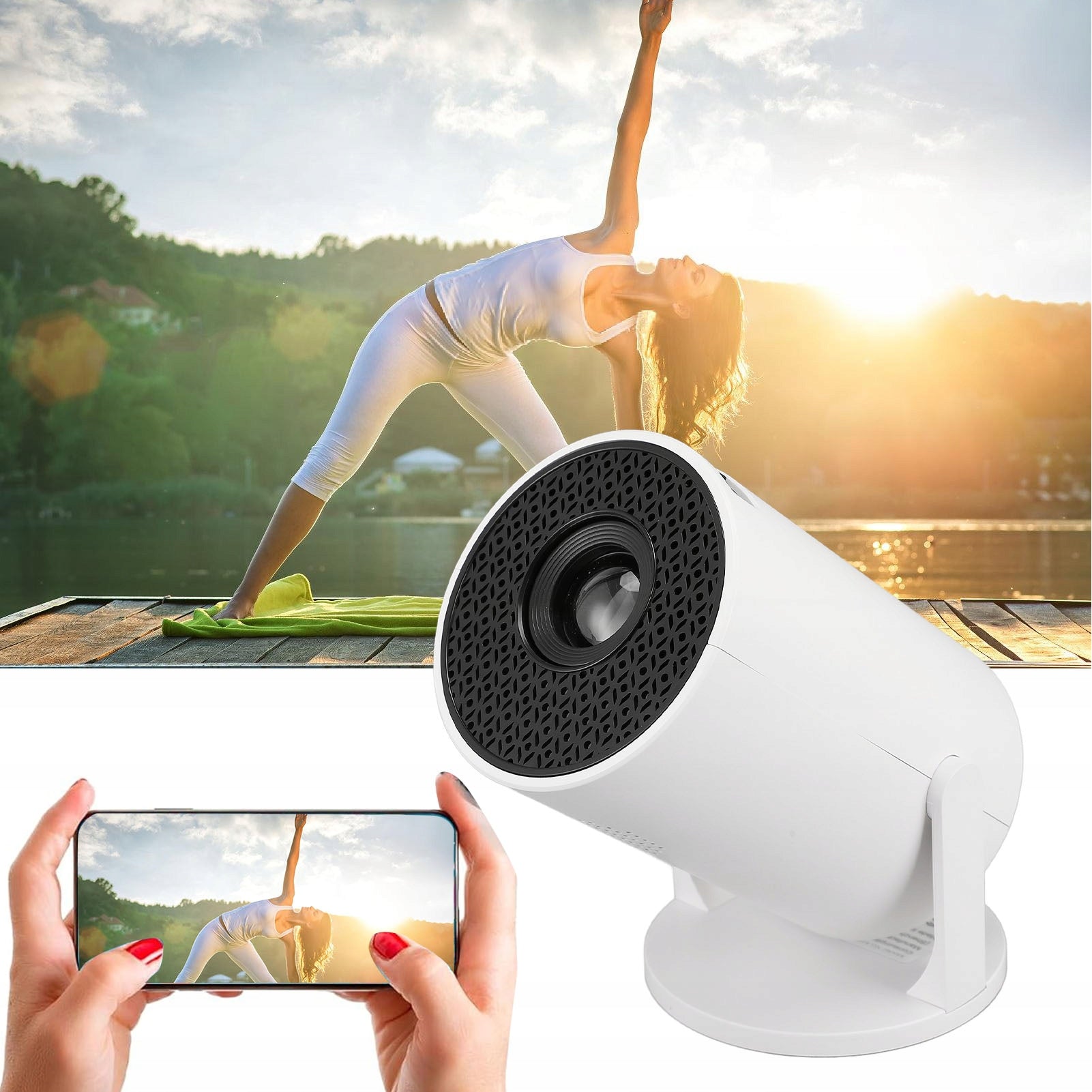 ANDROID PROJECTOR 1080P MINI PORTABLE PROJECTOR SMART TV ROTATING LED Manufacturer code 2612240266611