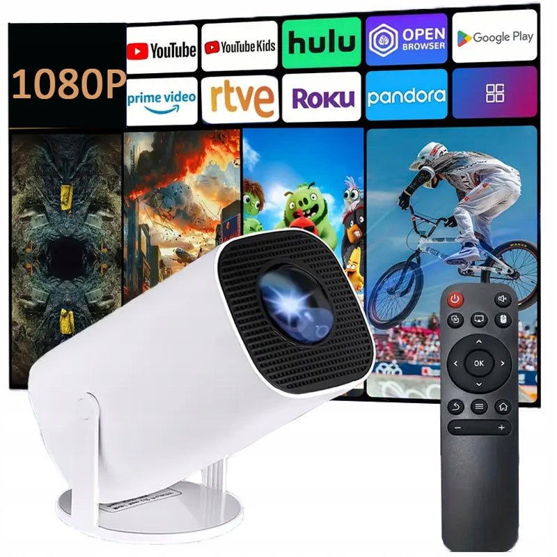 ANDROID PROJECTOR 1080P MINI PORTABLE WIFI PROJECTOR BLUETOOTH TV ROTARY