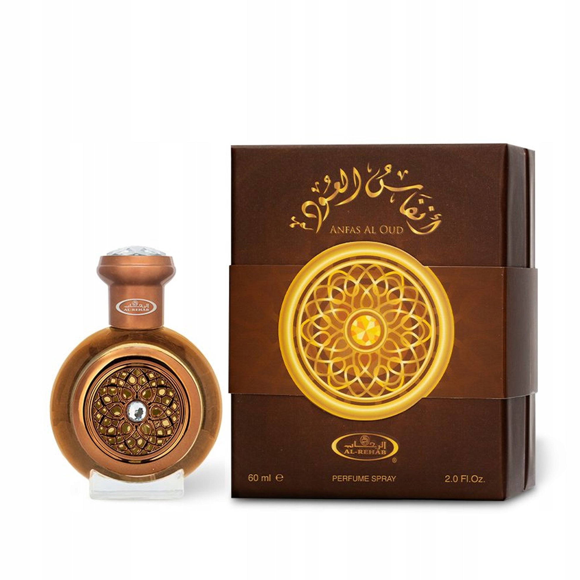 ANFAS AL OUD PERFUME ARABIC ELEGANT SPICY AGAR 60 ml AL REHAB EDP Packaging status original