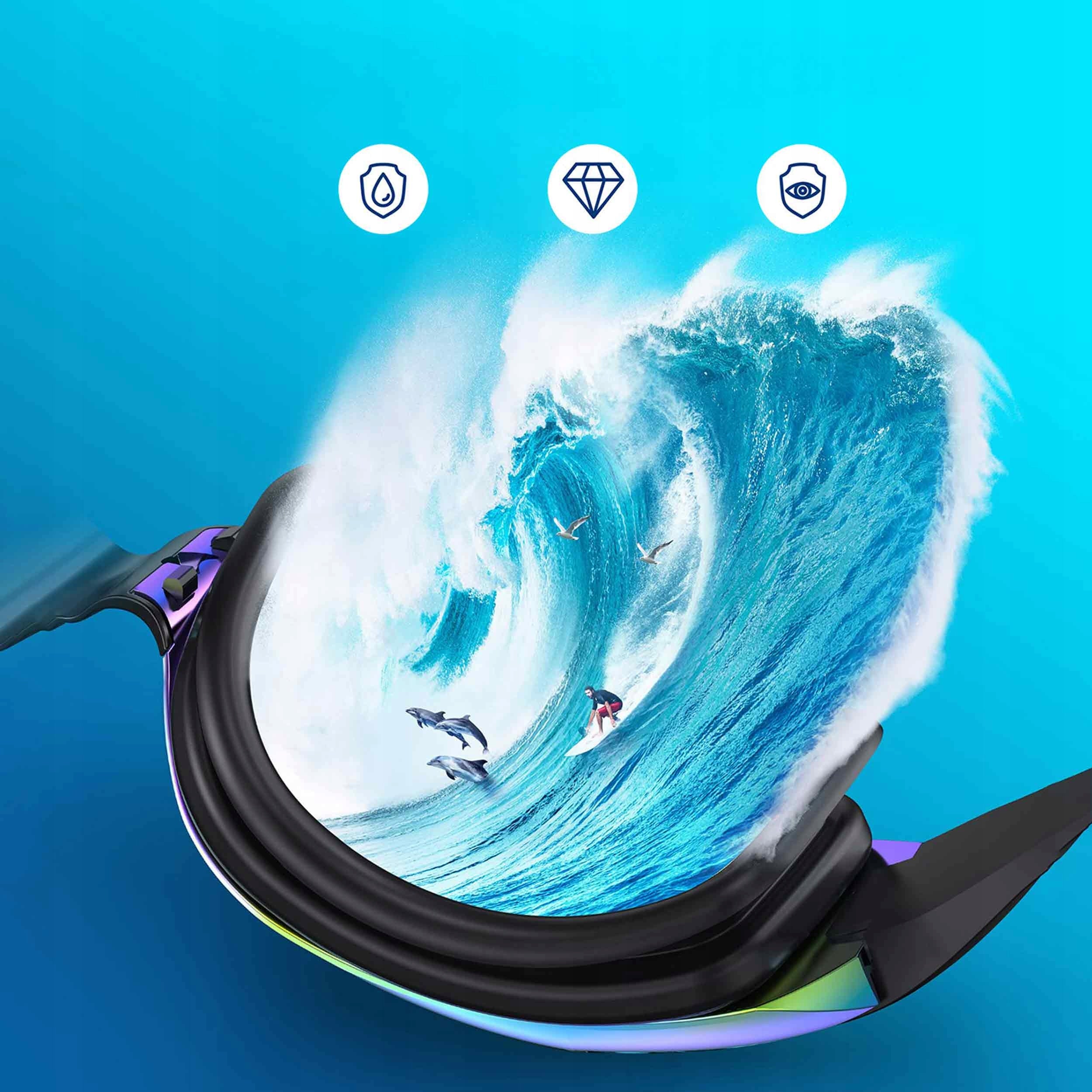 ANFI-FOG Swimming Glasses UV Filter Goggles Polarization for Swimming Pool Trip Color multicolor