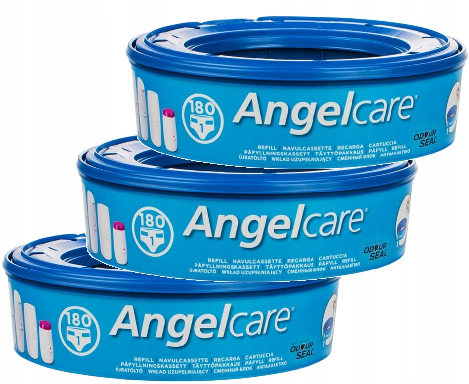 ANGELCARE CARTRIDGES REFILL FOR BASKET CONTAINER FOR USED DIAPERS BAGS x3 Packaging status original