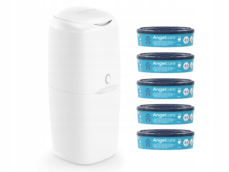 ANGELCARE Container Diaper Basket Dirty Worn Diapers + 5 Refills