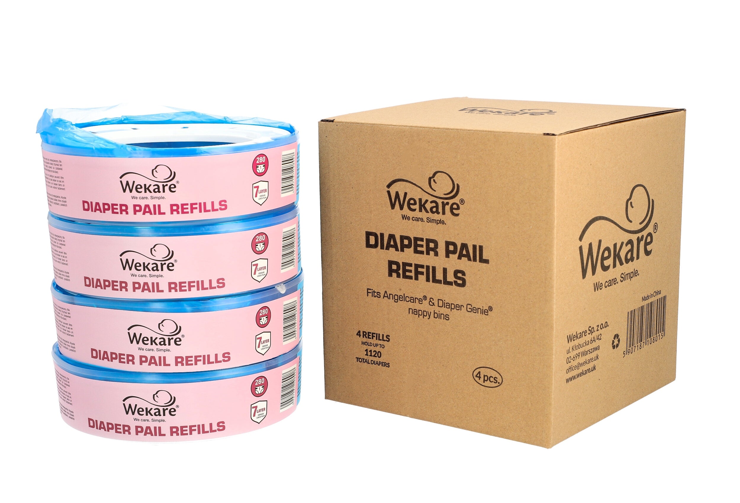 ANGELCARE REPLACEMENT CARTRIDGE DIAPER BASKET CAPTIVA WEKARE x8 Packaging status original