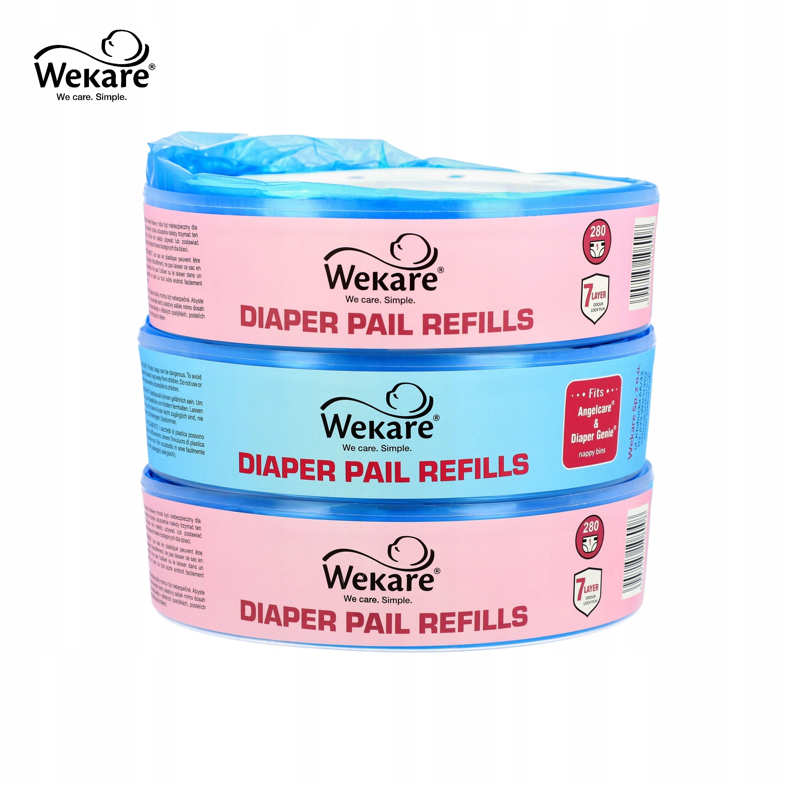 ANGELCARE REPLACEMENT CARTRIDGE FOR CAPTIVA DIAPER BASKET x3
