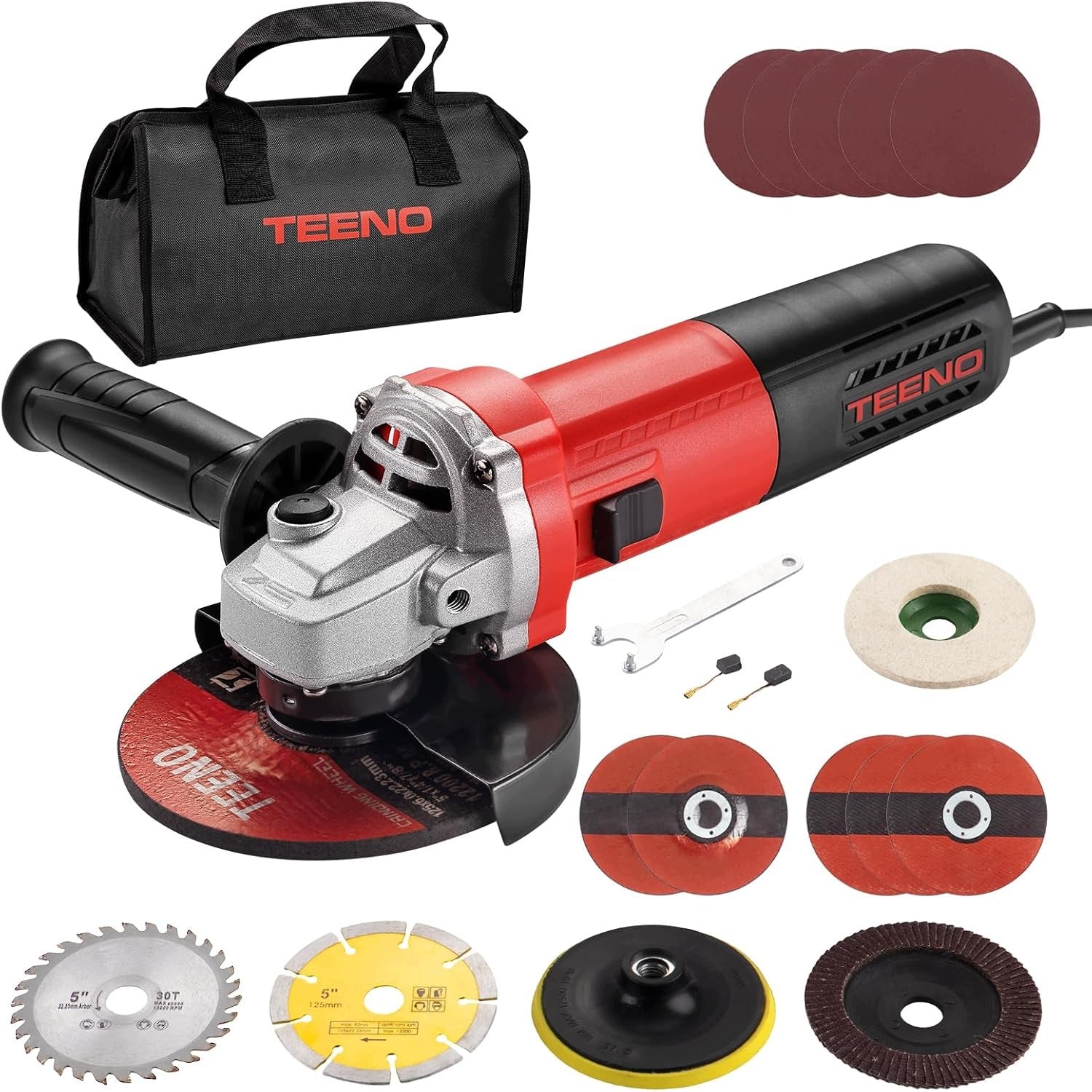 ANGLE GRINDER 125MM 1000W WITH 15xDisc CUT-OFF TOOL