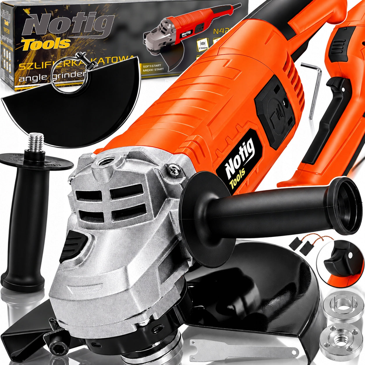 ANGLE GRINDER 230MM DIAX ANGLE LARGE STRONG FREE START 2300W
