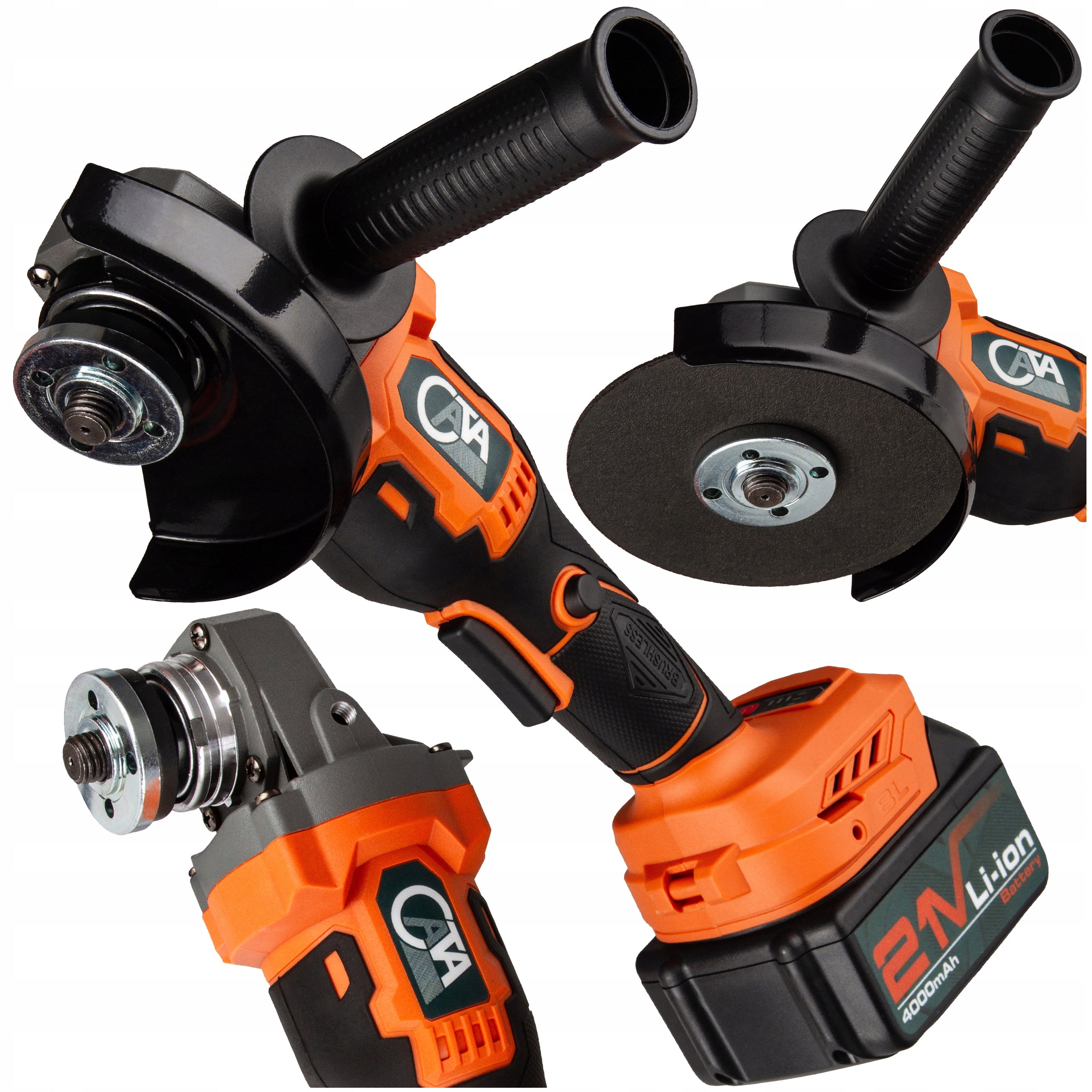 ANGLE GRINDER CORDLESS BRUSHLESS ANGLE 2xBATTERY 4Ah RUBBER Packaging status original