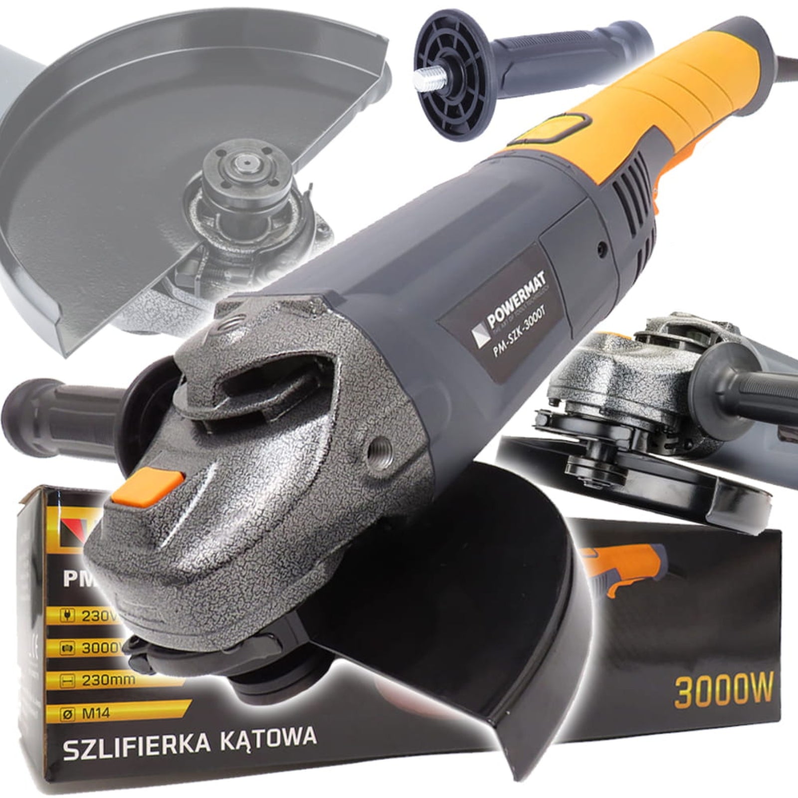 ANGLE GRINDER FREE START ANGLE 230MM 3000W DIAX ADJUSTMENT