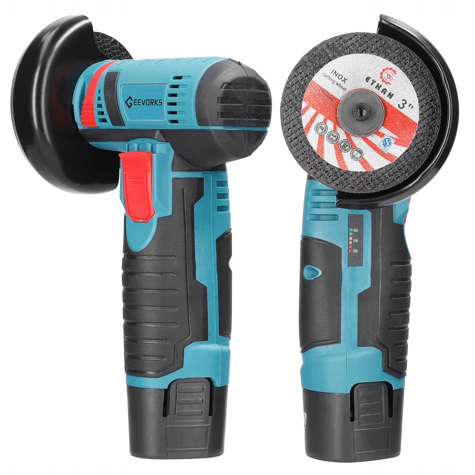 ANGLE GRINDER Geevorks 12V 19500RPPM 2 x AKU Packaging status original