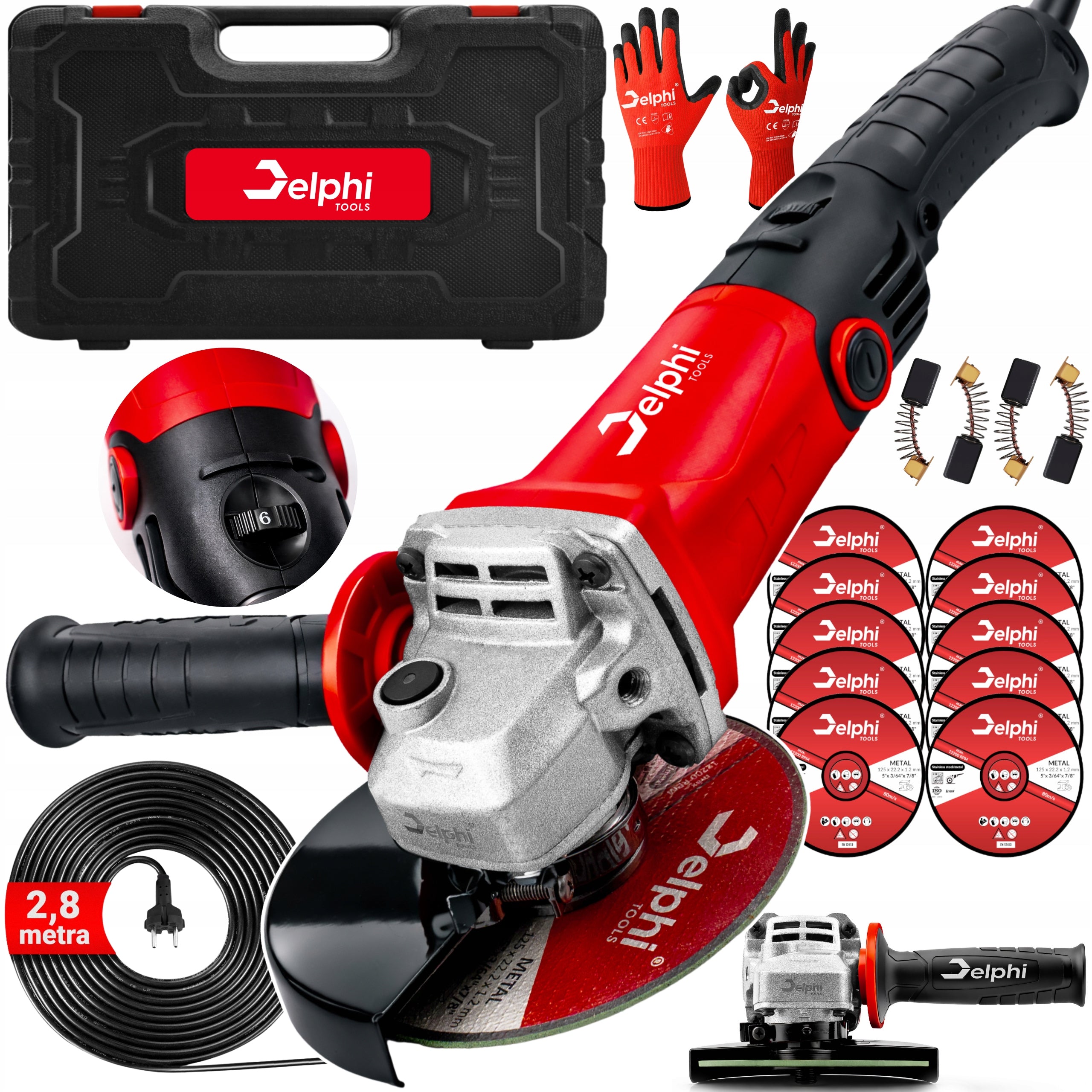 ANGLE GRINDER RUBBER BAND STRONG ANGLE DIAX 125mm ADJUSTABLE + 10 DISCS