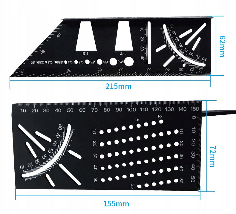 ANGLE JAPANESE CARPENTRY ALUMINUM 3D GAUGE STENCIL Length (mm) 215
