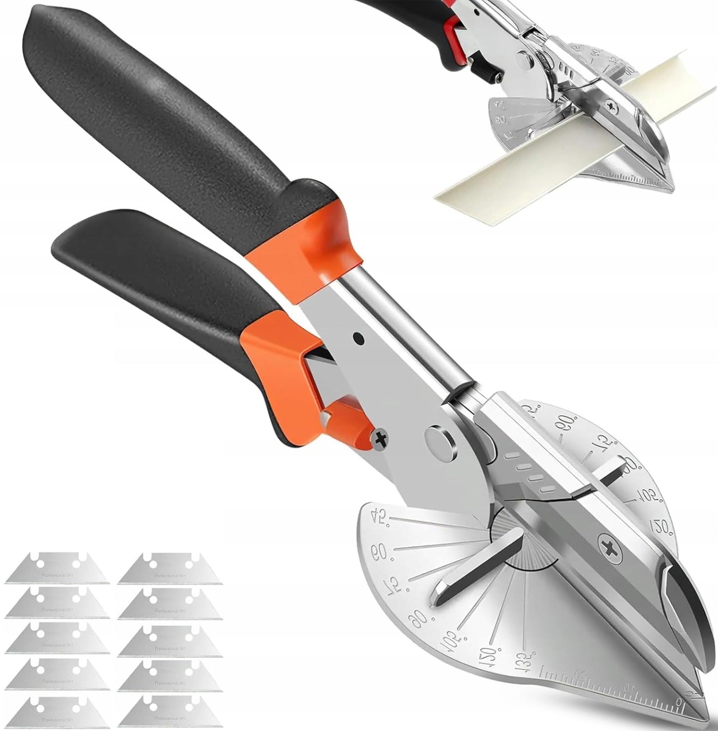 ANGLE SHEARS FOR CUTTING ANGULAR PROFILE STRIPS DIAGONAL PLIERS + 10 BLADES Manufacturer code SZCZYPCE NOŻYCE KĄTOWE UKOŚNE DO CIĘCIA