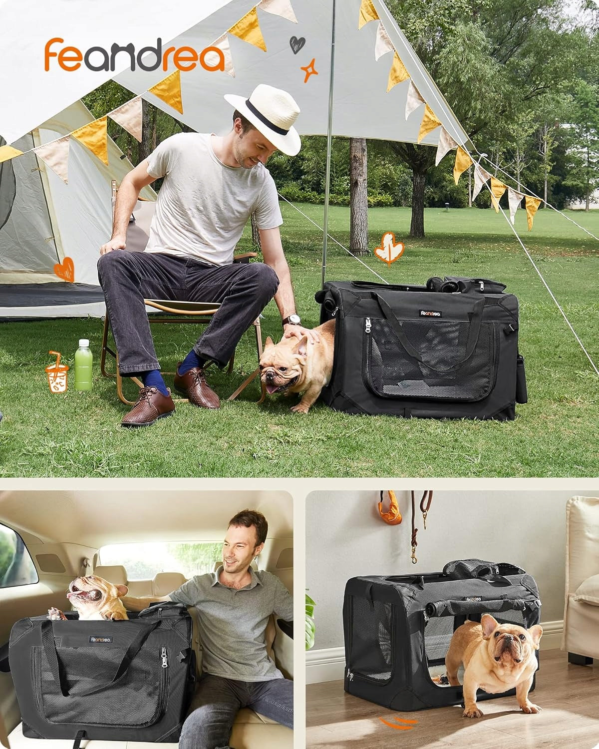 ANIMAL CAT DOG TRANSPORTER LARGE MATERIAL 60x42x42cm BLACK Manufacturer code PDC60H