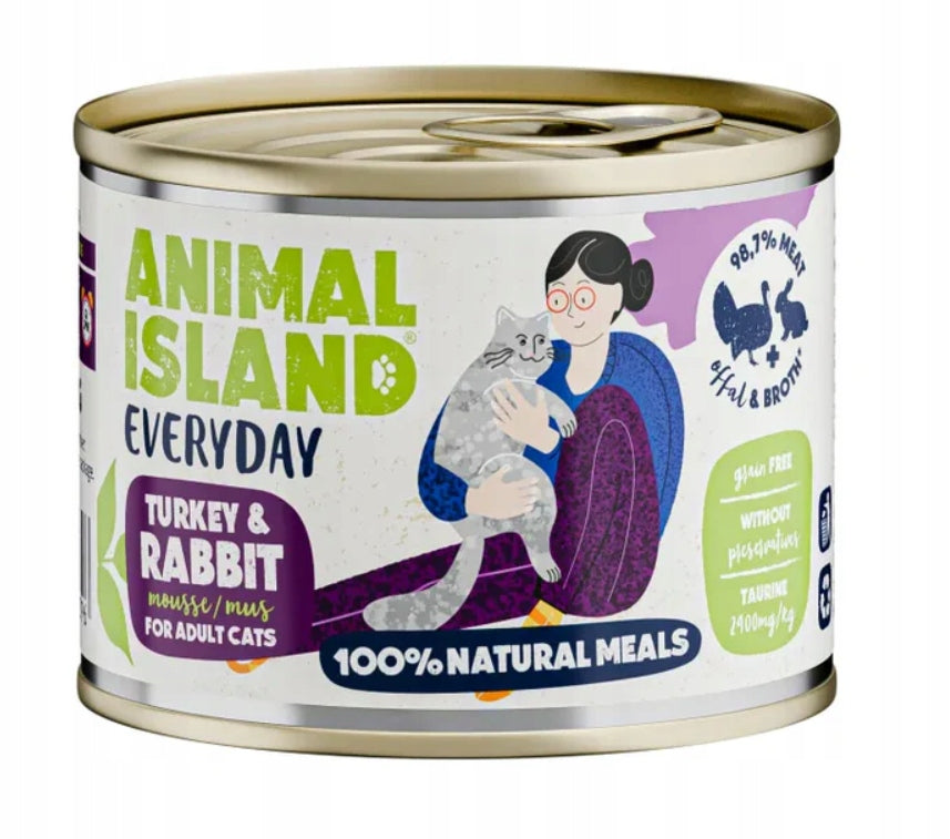 ANIMAL ISLAND Everyday Wet Food Turkey with Rabbit for Cat 200g