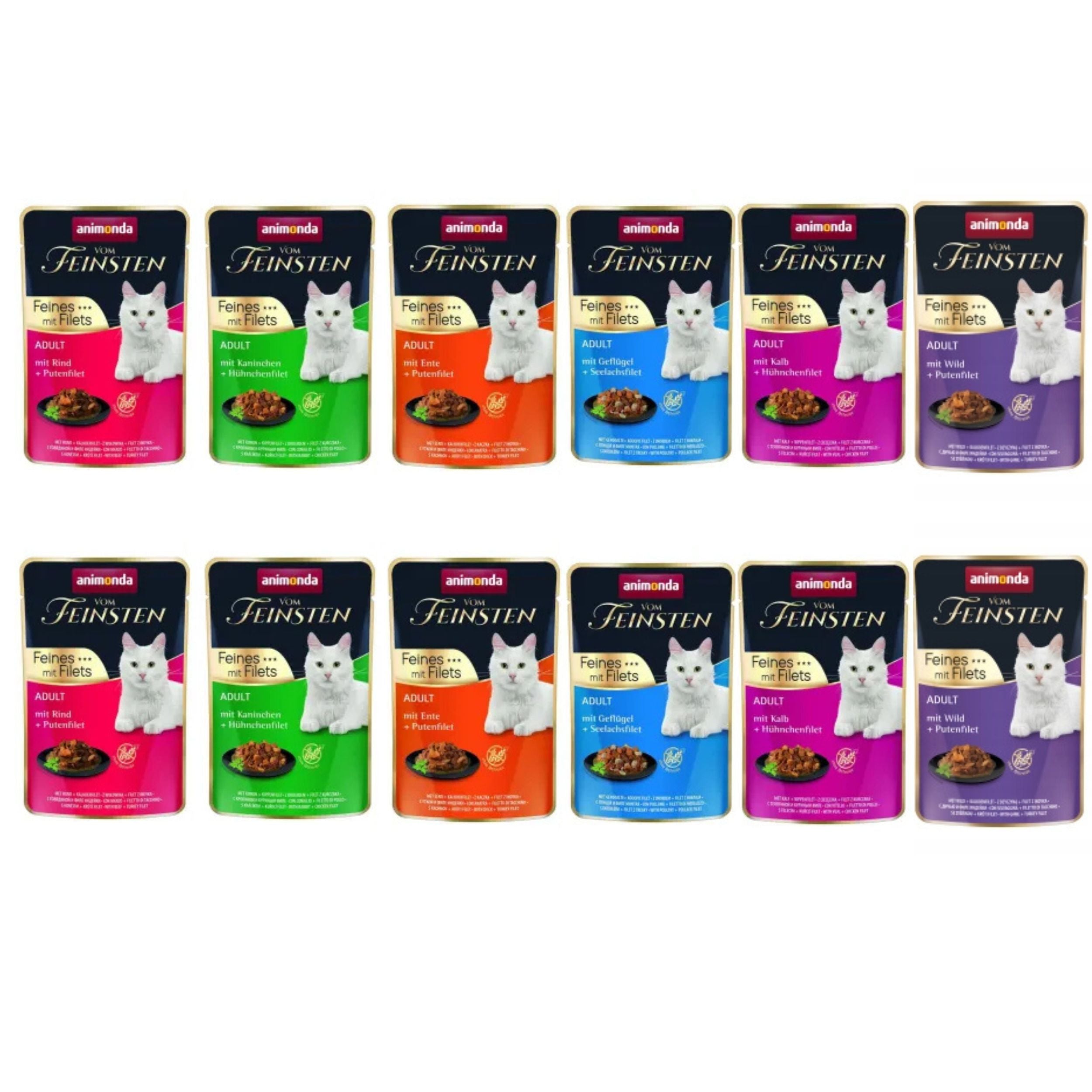 ANIMONDA Vom Feinsten Fines mit Filets Mix of Flavours Set of 12x85g for Cat