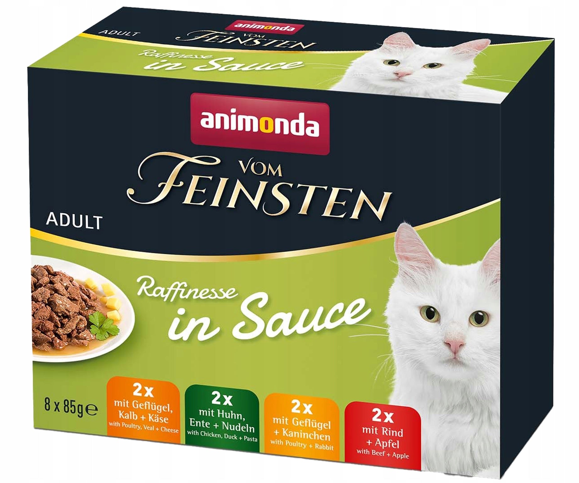ANIMONDA Vom Feinsten Raffinesse MIX set in sauce 8x85g wet cat food