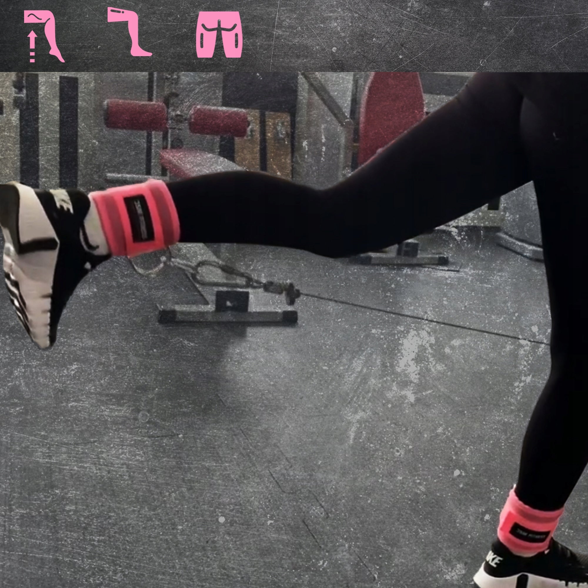 ANKLE GRIPS FOR LEG BAND LIFT FOR BUTTOCKS TRAINING Kind upper and lower pulley