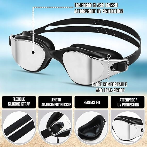 ANTI FOG SWIMMING POOL SWIMMING GOGGLES WITH EAR AND NOSE PLUGS Model Cleacco SG-770B/002808