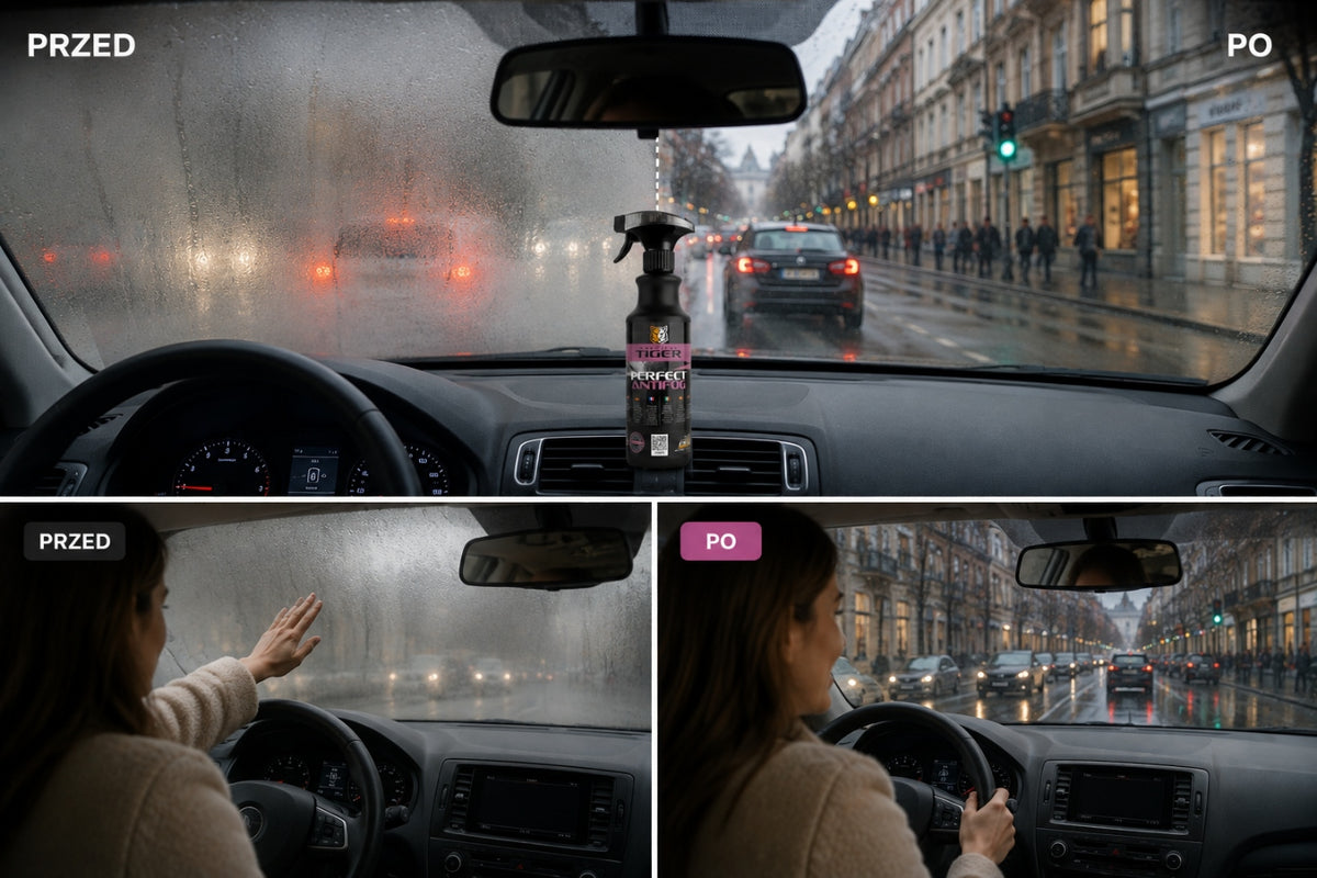 ANTI FOG agent against evaporation of windows and mirrors ANTIPARA 0,5L +MICROFIBER Packaging status original