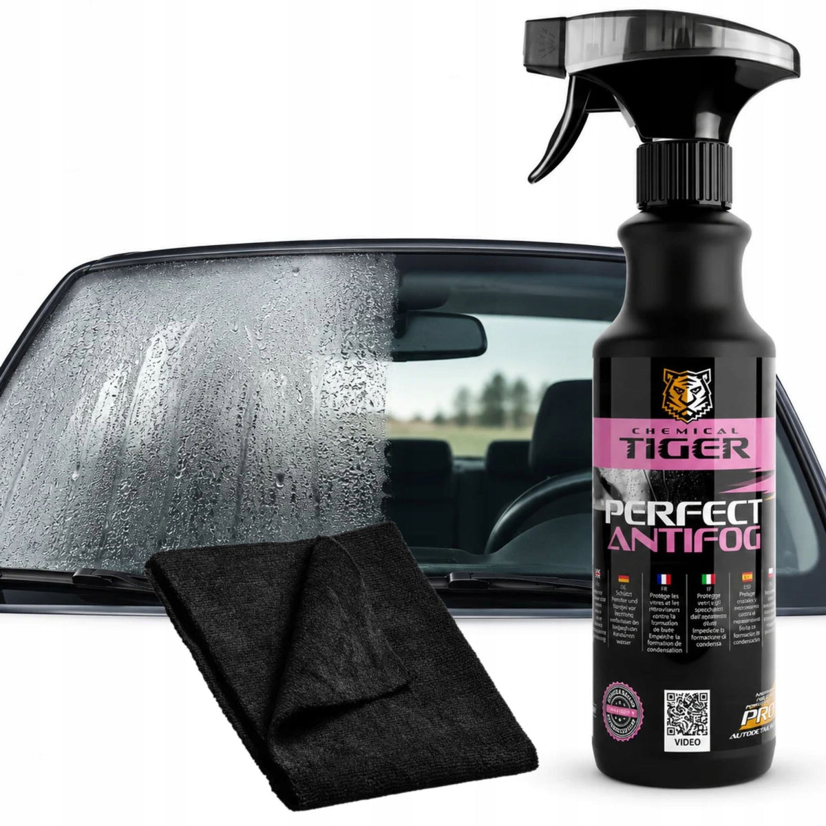ANTI FOG agent against evaporation of windows and mirrors ANTIPARA 0,5L +MICROFIBER