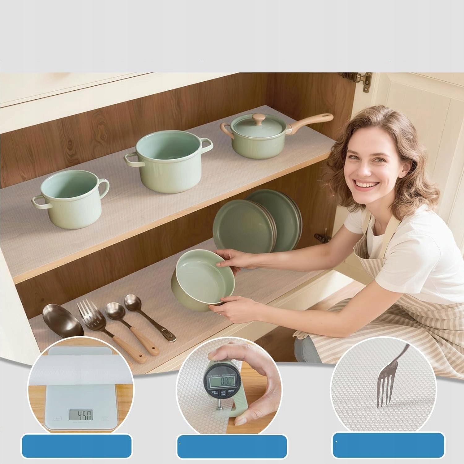 ANTI-SLIP DRAWER PROTECTIVE MAT 500 X 60 CM TRANSPARENT FOR CABINETS Number of pieces 1 pcs