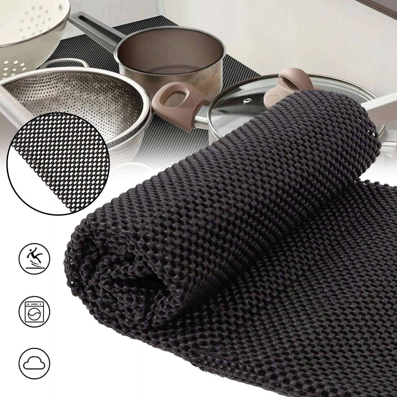 ANTI-SLIP MAT FOR CABINET DRAWERS PROTECTIVE PAD 80x150cm STRONG ROLL