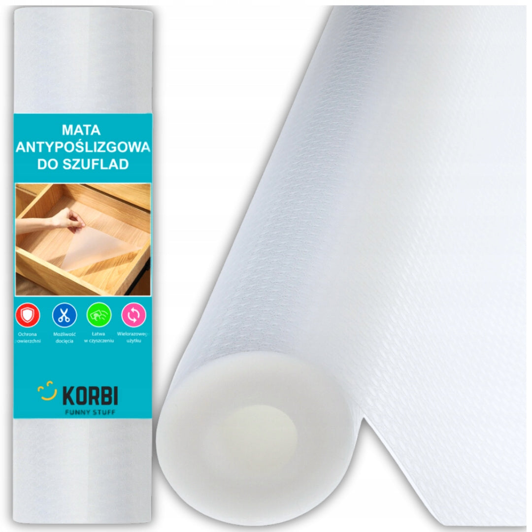 ANTI-SLIP PROTECTIVE MAT FOR CABINET DRAWERS PAD ROLL 300x50 WHITE