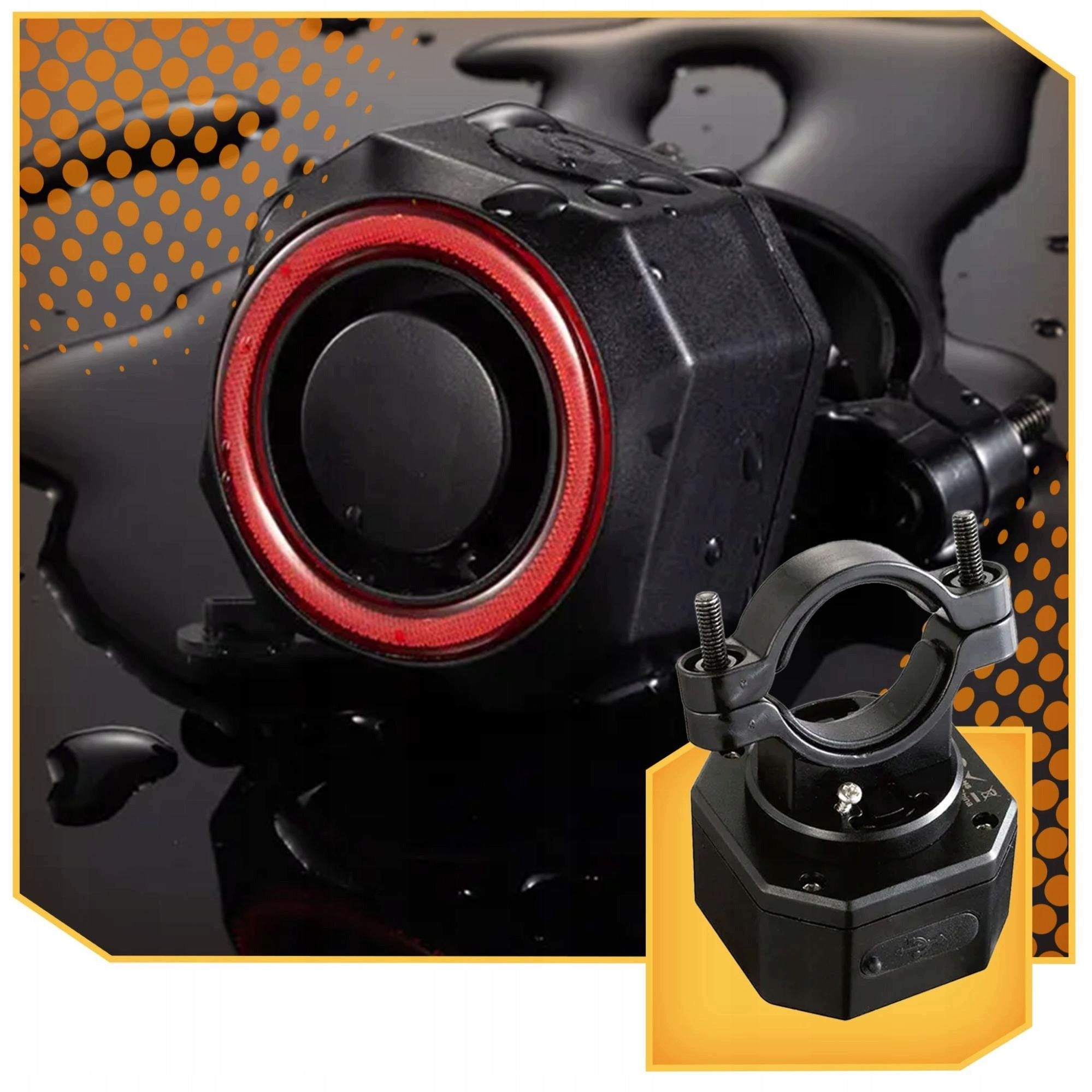 ANTI-THEFT BICYCLE ALARM + REAR LAMP BICYCLE LIGHT BELL PILOT Brand PD