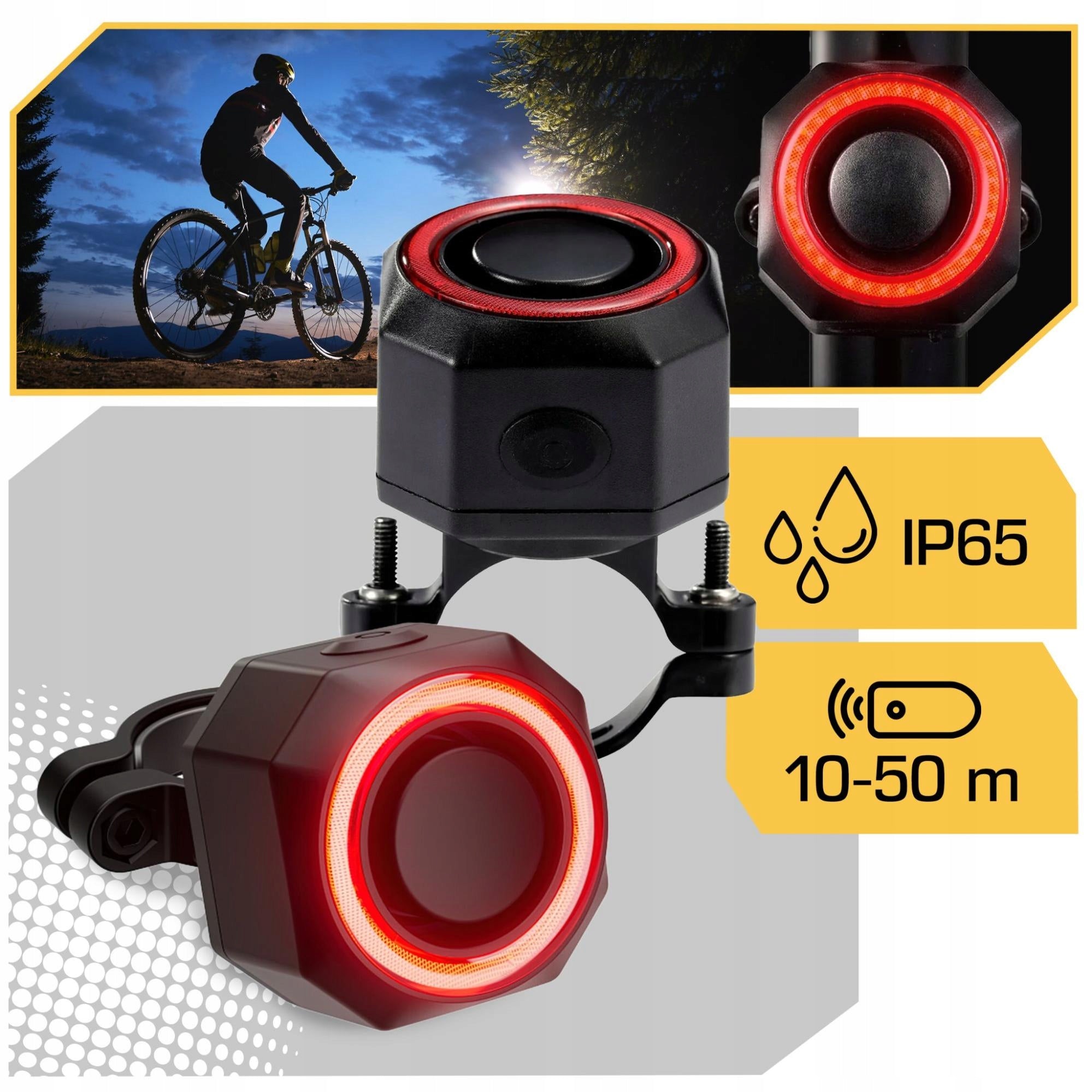 ANTI-THEFT BICYCLE ALARM + REAR LAMP BICYCLE LIGHT BELL PILOT Packaging status original