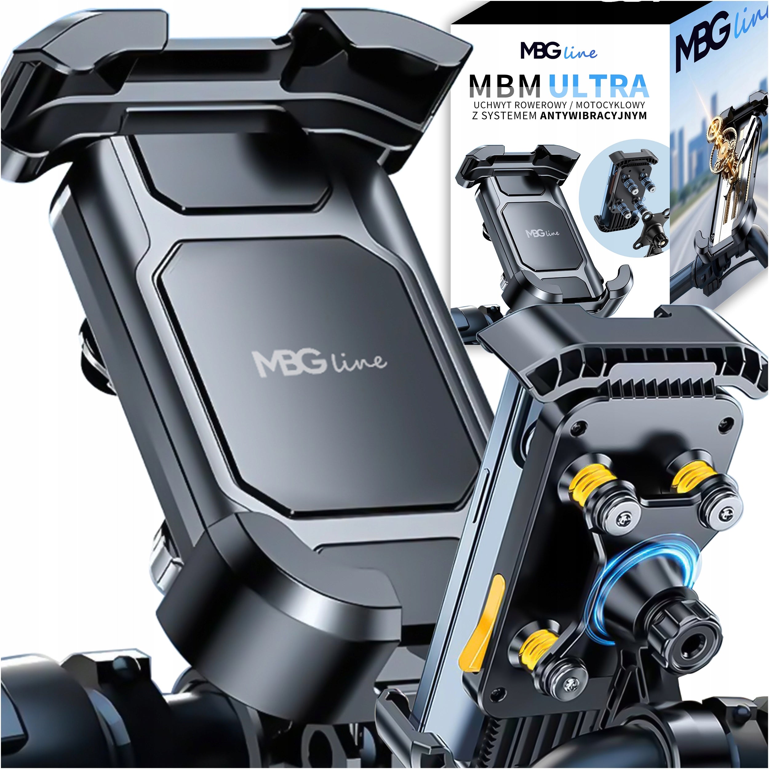 ANTI-VIBRATION ROBUST MOTORCYCLE BIKE HOLDER FOR PHONE MBG line MBM