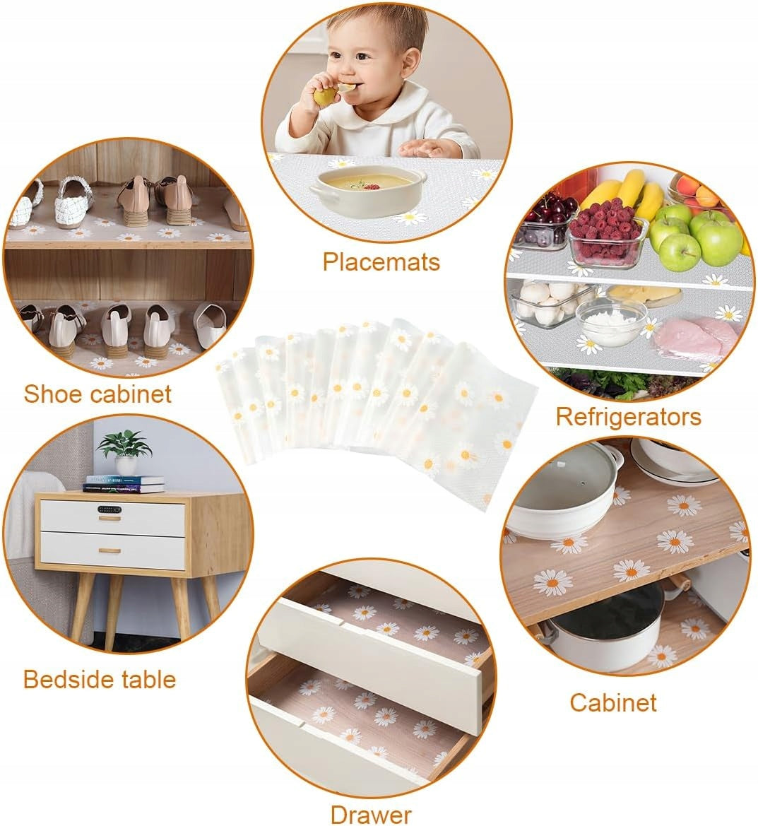 ANTIBACTERIAL REFRIGERATOR MATS 10 PCS EVA 30x40 CM NON-SLIP Brand no brand