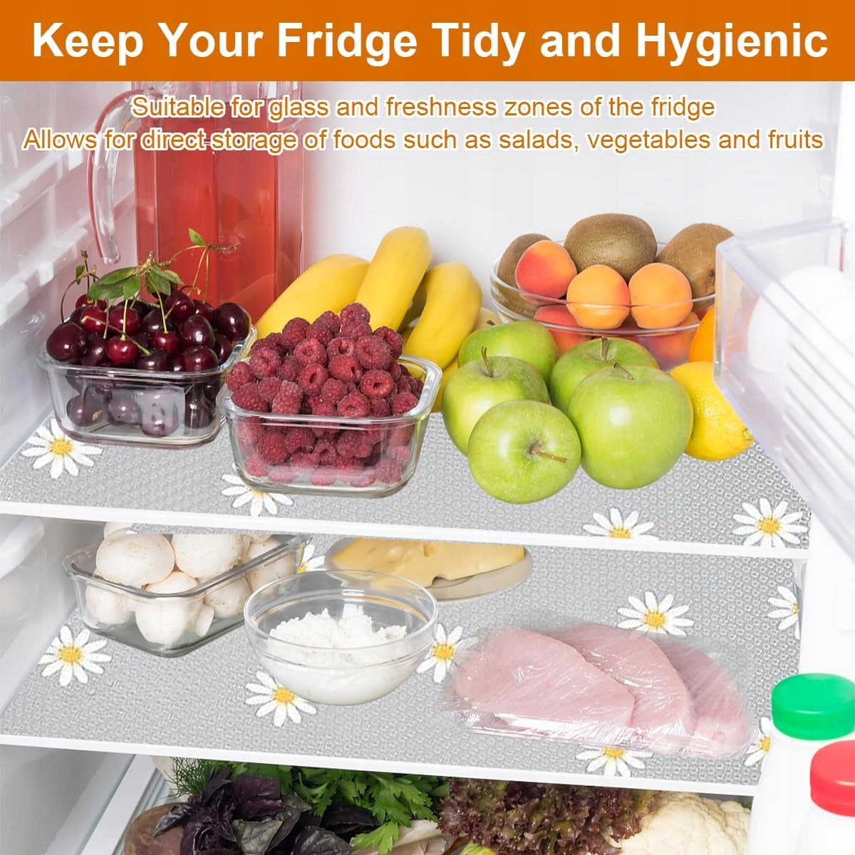 ANTIBACTERIAL REFRIGERATOR MATS 10 PCS EVA 30x40 CM NON-SLIP Number of pieces 10 pcs