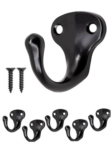 ANTIQUE HOOKS BLACK IRON FOR TOWEL CLOTHES SET OF 5 PCS FOR HOME