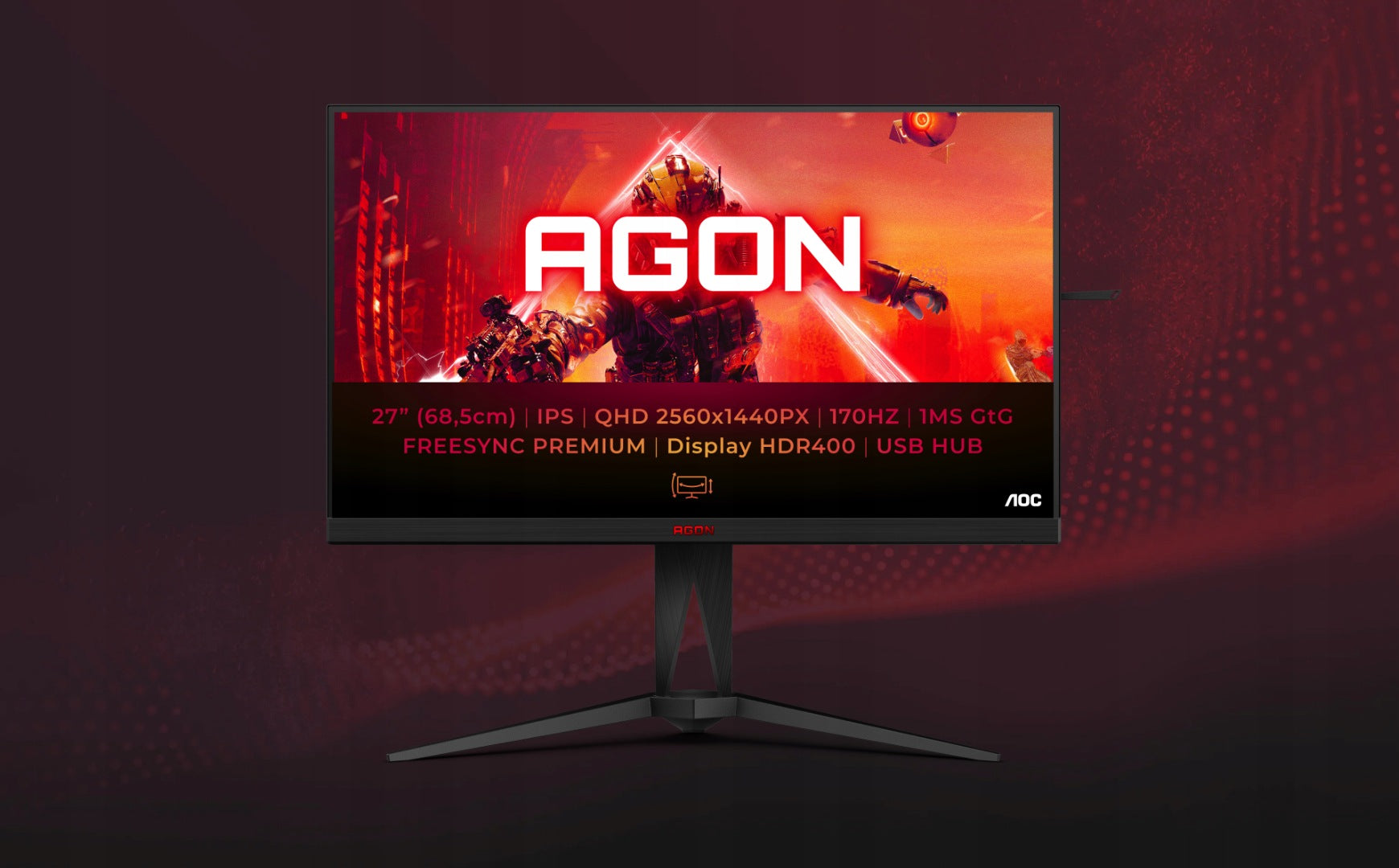 AOC 27 Cali QHD VA 165HZ 1MS LED Gaming Monitor Packaging status original