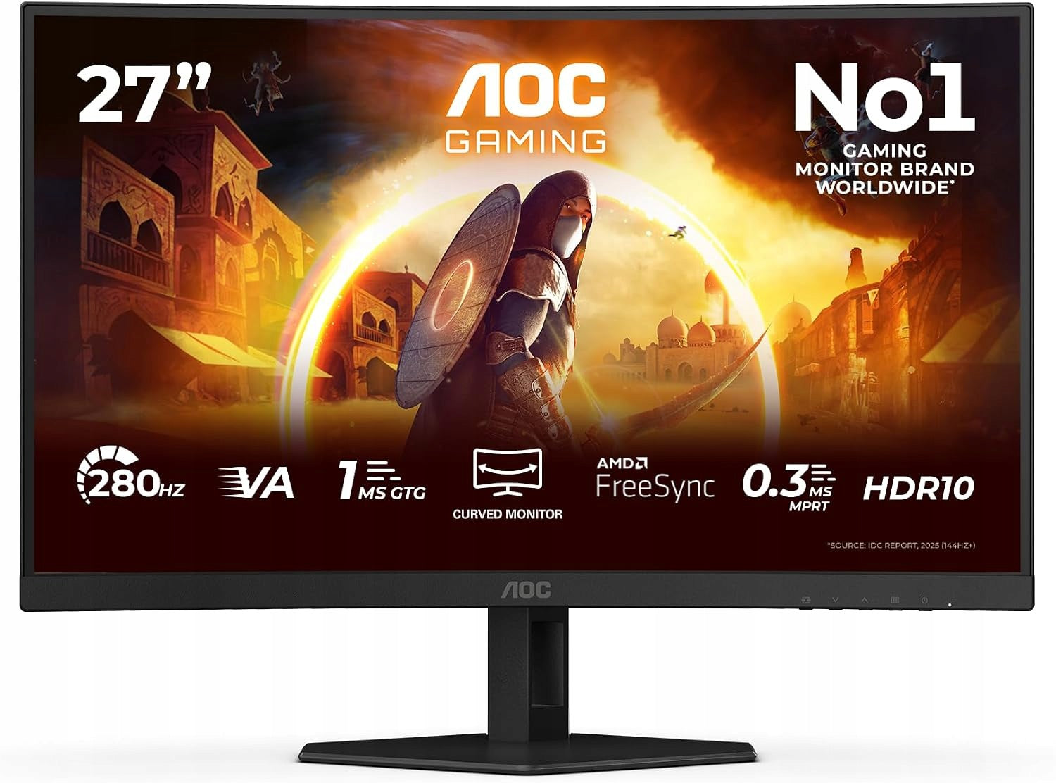AOC C27G4ZXE Monitor 27 Inch FHD Curved G-Sync VA 60Hz Gaming Brand AOC