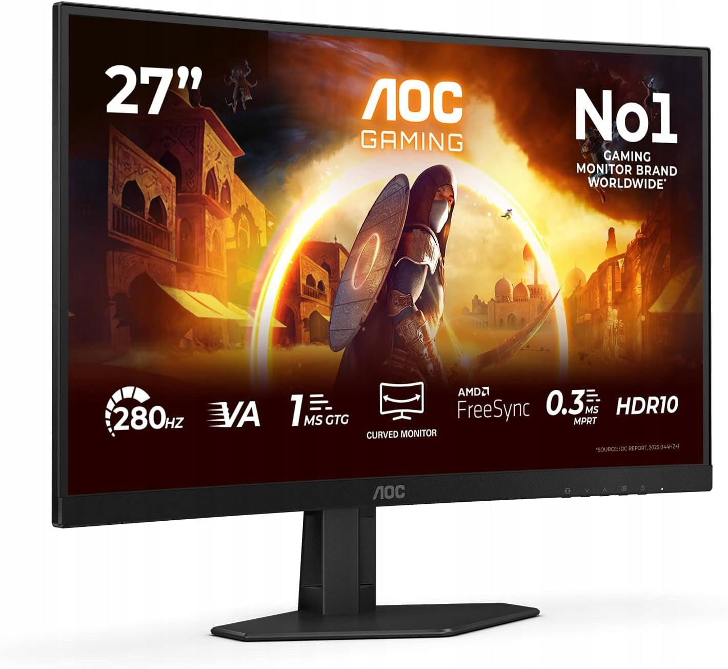 AOC C27G4ZXE Monitor 27 Inch FHD Curved G-Sync VA 60Hz Gaming