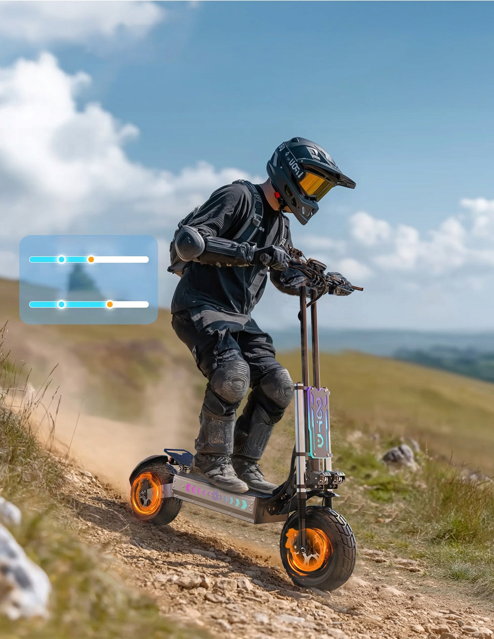 APEFOX T90 Off-Road Electric Scooter 6000W 60V 31.2AH Foldable + NFC Engine power 250 W