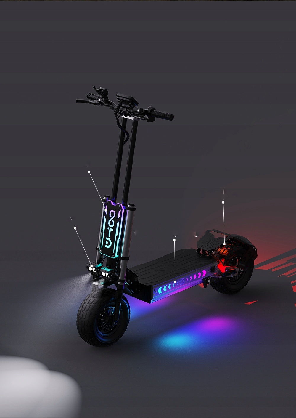 APEFOX T90 Off-Road Electric Scooter 6000W 60V 31.2AH Foldable + NFC Maximum user weight 120 kg